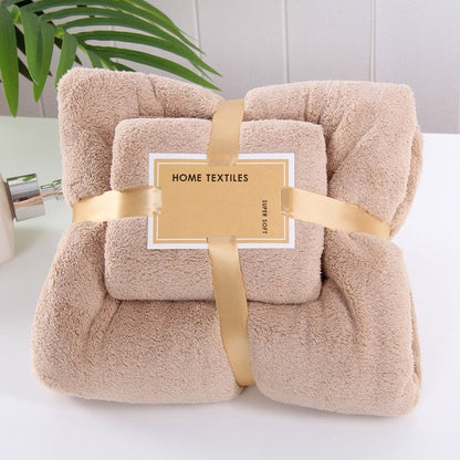 Coral Fleece 2‑Piece Bath Towel Set