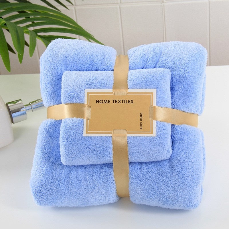 Coral Fleece 2‑Piece Bath Towel Set